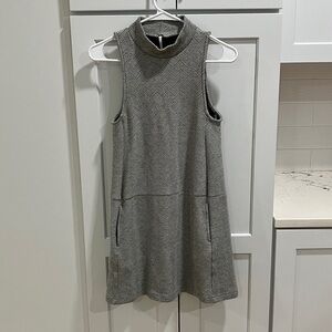Free People Women's Chevron Twiggy Shift Mock Neck Knit Sleeveless Mini Dress